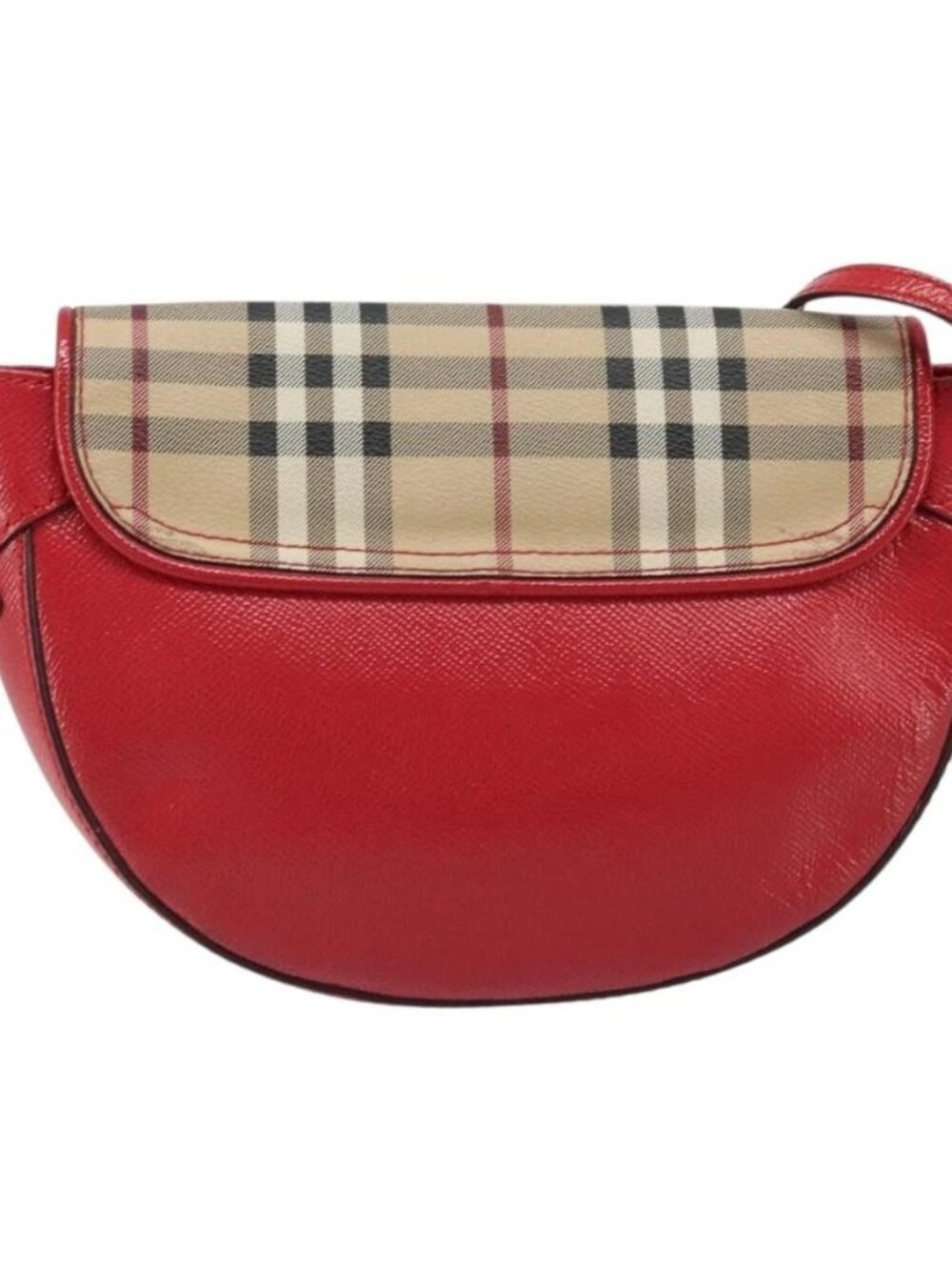BURBERRY Nova Check Shoulder Bag PVC Beige Gold Auth 172792 - Picture 3 of 15